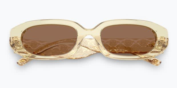 Tory Burch TY7219U yellow frame with brown lenses. Lenses provide