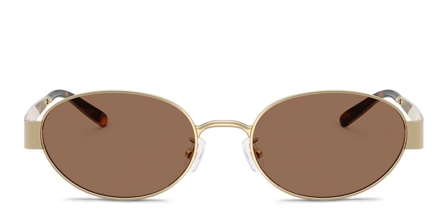 Burberry BE3169 gold frame with dark brown lenses. Lenses provide