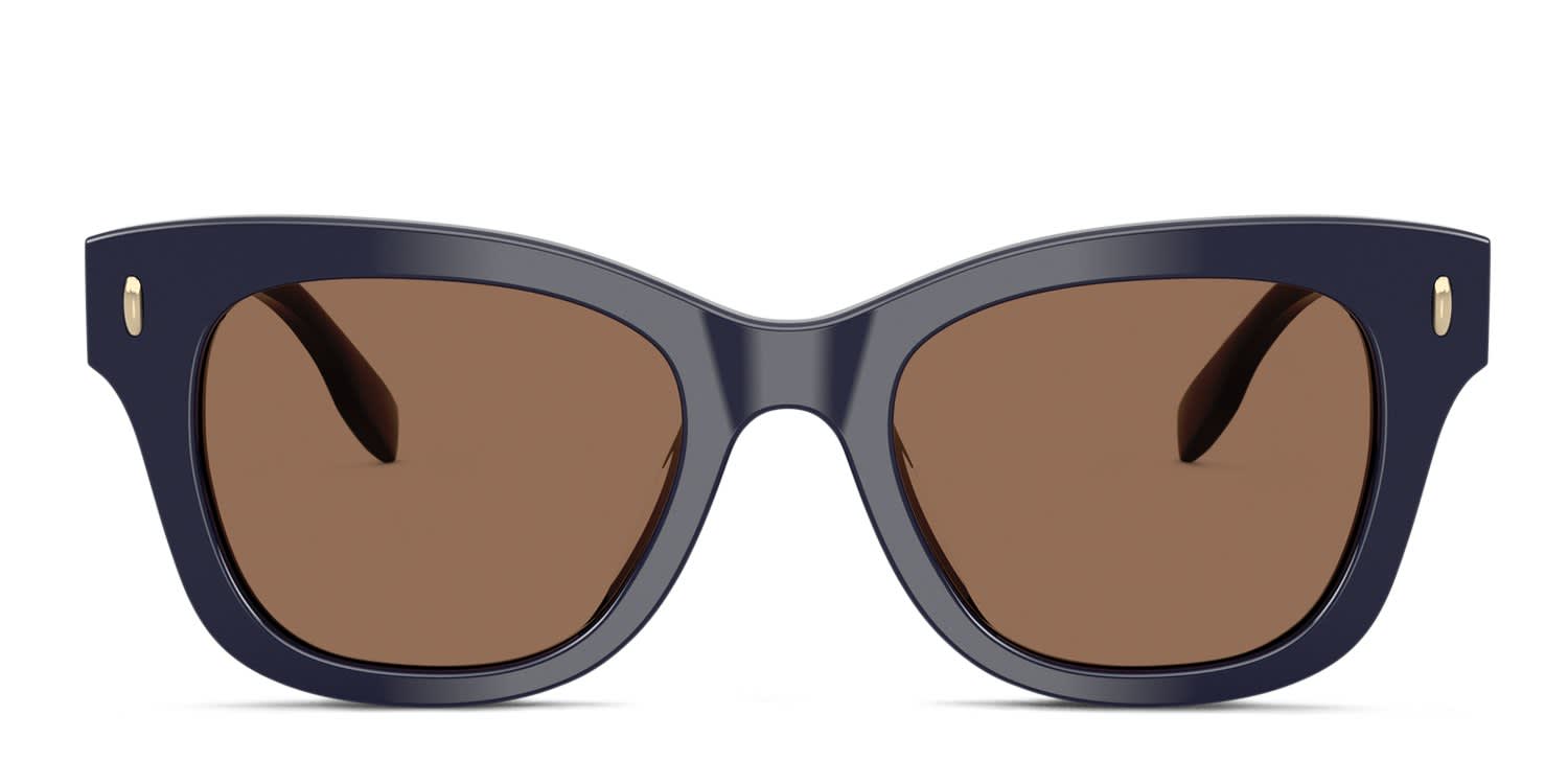 Tory Burch TY7225U blue frame with solid brown lenses. Lenses
