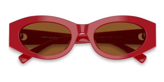 Tory Burch TY7222U red frame with dark brown lenses. Lenses  display picture 3
