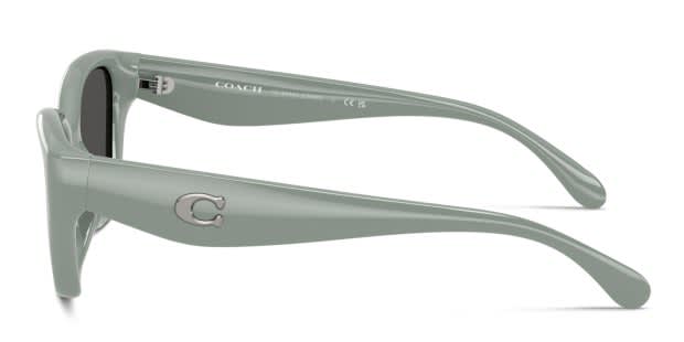 Coach HC8434U gray frame with grey solid lenses. Lenses provide