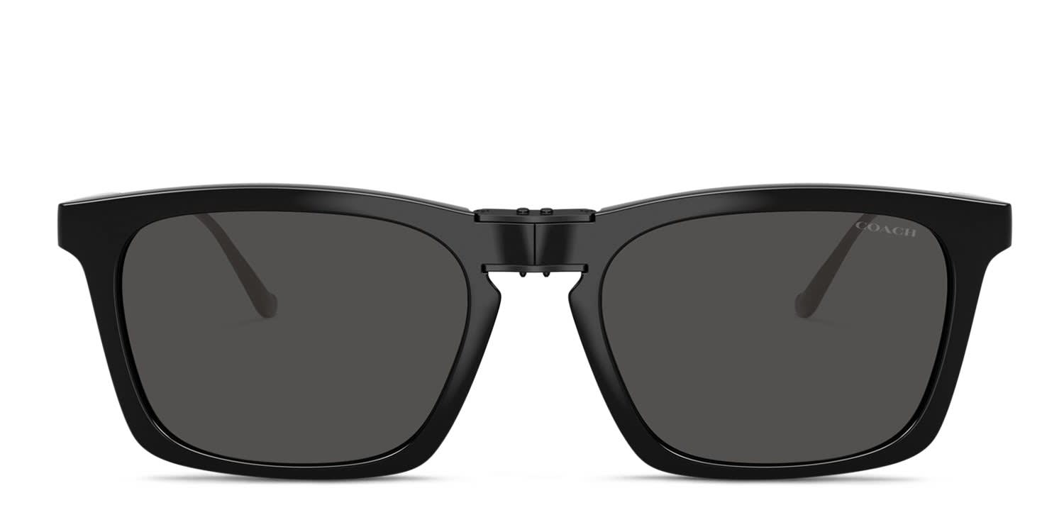 Coach HC8455 Folding Shiny Black Prescription Sunglasses
