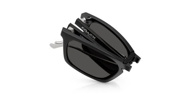 Coach HC8455 Folding Shiny Black Prescription Sunglasses