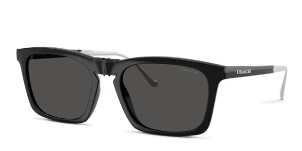 Coach HC8455 Folding Shiny Black Prescription Sunglasses