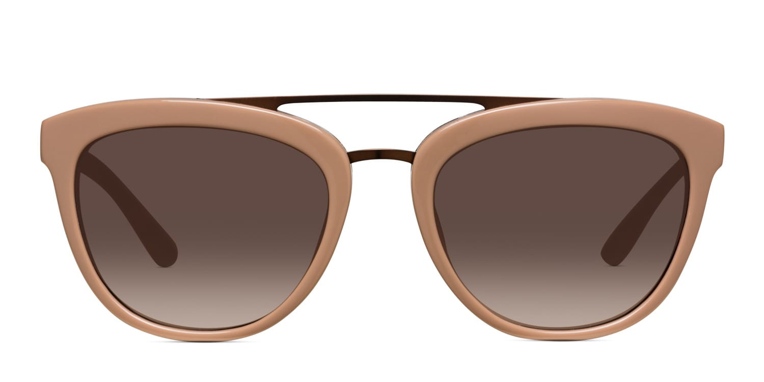 Amelia E. Belmont Brown glasses - Beige - Frontal View