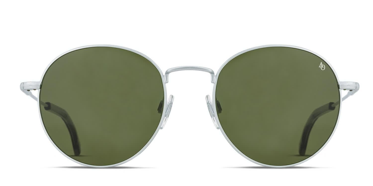 American Optical AO-1002 Silver, Green glasses - Silver / Green - Frontal View