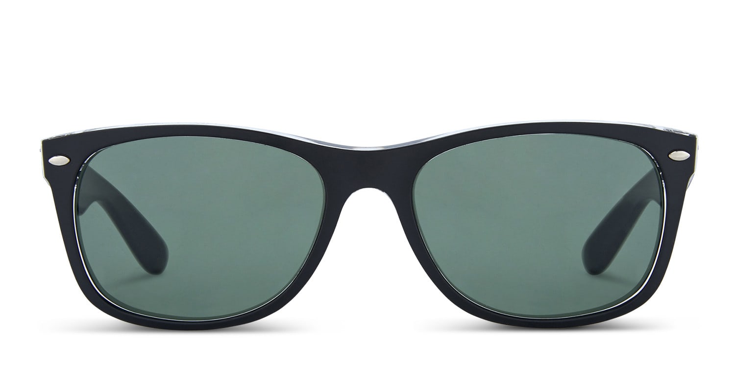 Ray-Ban RB2132 New Wayfarer Matte Black, Clear glasses - Matte Black / Clear - Frontal View