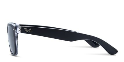 Ray-Ban RB2132 New Wayfarer Matte Black, Clear glasses - Matte Black / Clear - Side View