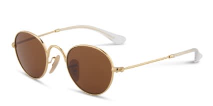 Ray-Ban RJ9537S Junior Round Kids Gold glasses - Gold - Angle View