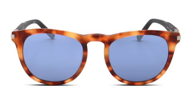 Calvin Klein CK4328SA tortoise, black frame with blue lenses. Lenses  provide 100% UV protection.