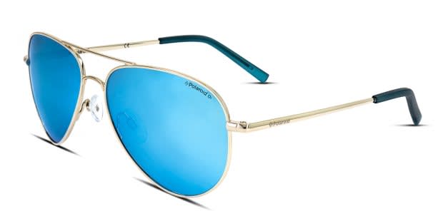 Polaroid PLD 6012/N gold frame with polarized rose gold lenses