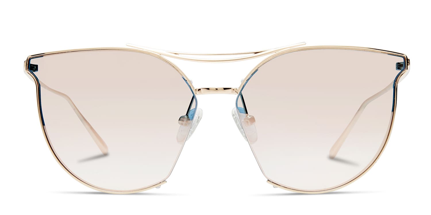 Katy Gold (Non-Rx-able) glasses - Gold - Frontal View