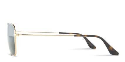 Ray-Ban Caravan RB3136 Gold w/Green/Tortoise glasses - Tortoise / Gold / Green - Side View