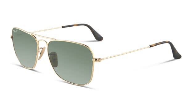 Ray-Ban Caravan RB3136 Gold w/Green, Tortoise Prescription