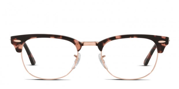 Ray-Ban RX5154 Clubmaster Tortoise/Pink/Gold Eyeglasses | Includes FREE Rx Lenses