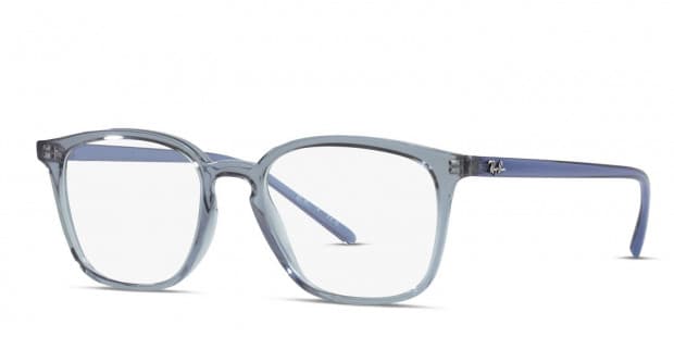 Ray-Ban RX7185 Blue/Clear Eyeglasses | Includes FREE Rx Lenses Ray-Ban RX7185 Blue/Clear Eyeglasses | Includes FREE Rx Lenses