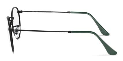Ray-Ban RX3447V Round Metal Shiny Black glasses - Shiny Black - Side View