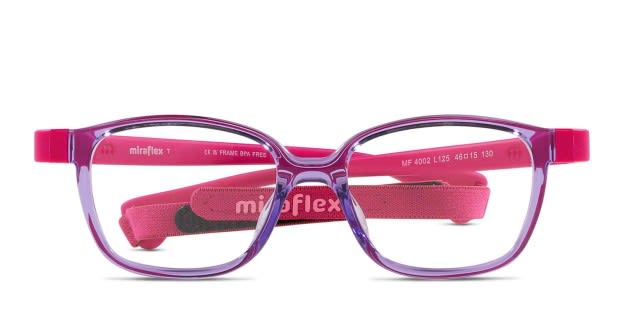 Miraflex MF4002 Kids Purple, Clear Prescription Eyeglasses