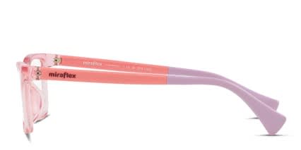 Miraflex MF4011 Kids Pink, Clear glasses - Pink / Clear - Side View