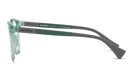 Miraflex MF4015 Kids Green, Clear glasses - Green / Clear - Side View