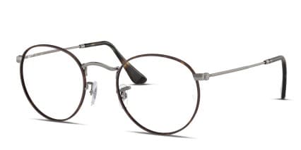 Ray-Ban RX3447V Round Metal Tortoise, Gunmetal glasses - Gunmetal / Tortoise - Angle View