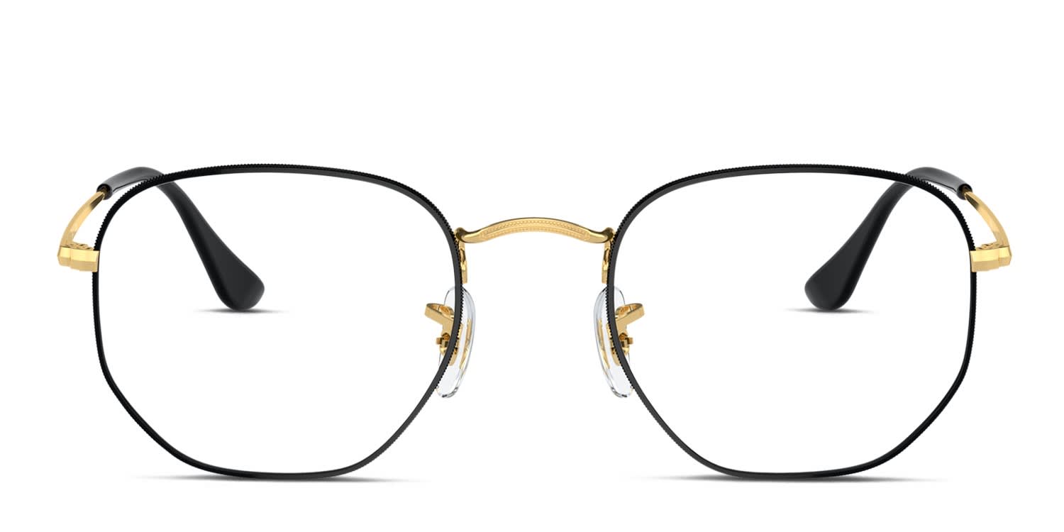 Ray-Ban RX6448 Hexagonal black , gold frame