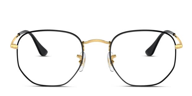 ひろん Ray-Ban RX6448 Hexagonal black , gold frame