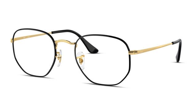 Ray-Ban RX6448 Hexagonal black , gold frame display picture 1