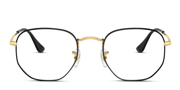 バカラ Ray-Ban RX6448 Hexagonal black , gold frame