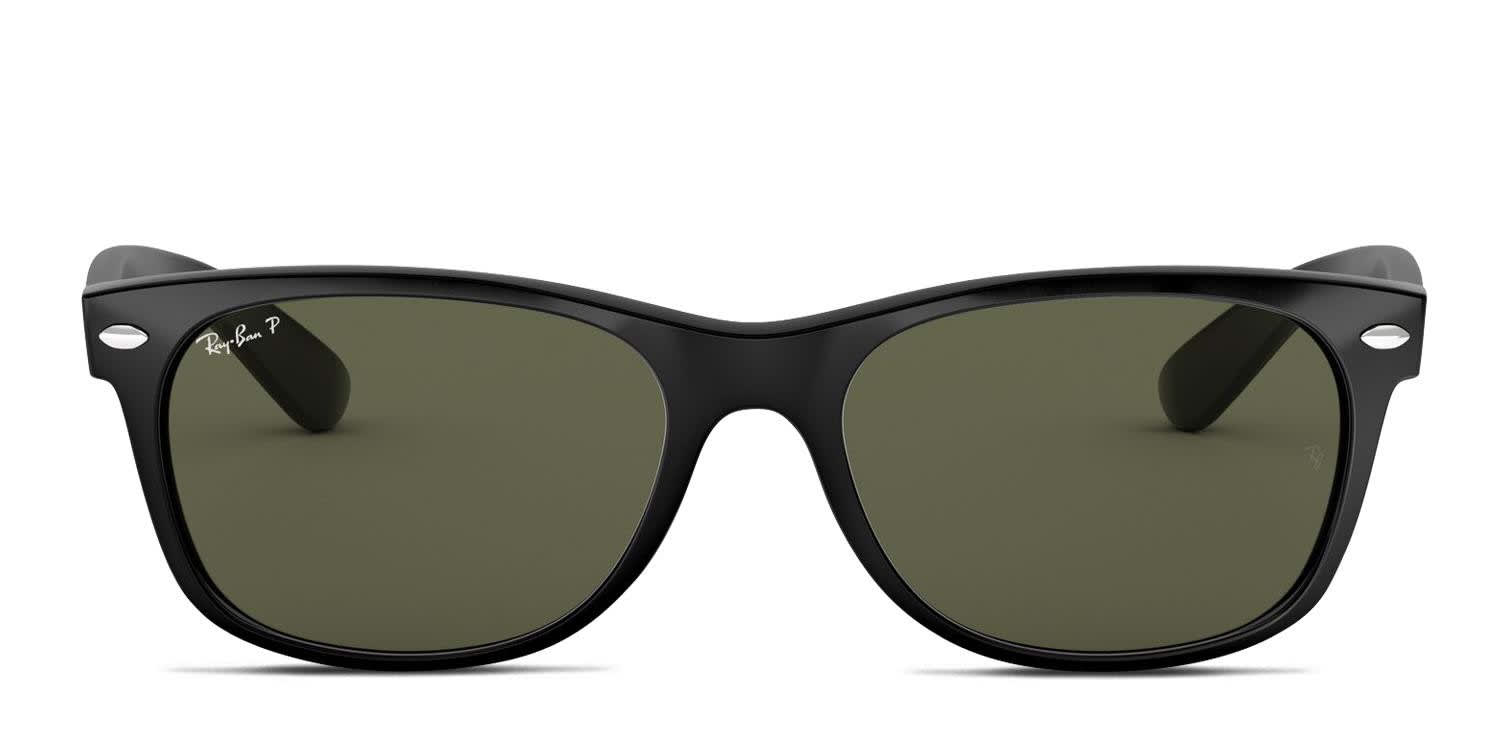 Ray-Ban RB 2132F NEW WAYFARER ブラックサングラス Ray-Ban 2132 Wayfarer Shiny Black Prescription Sunglasses - 50