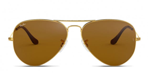 Ray Ban 3025 Gold Brown Prescription Sunglasses
