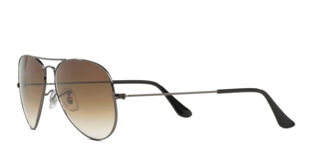 Ray-Ban RB3025 Aviator Large Metal Gunmetal, Brown Sunglasses