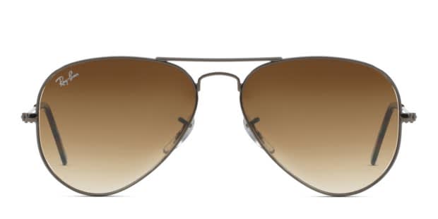 Ray-Ban RB3025 Aviator Large Metal Gunmetal, Brown Sunglasses