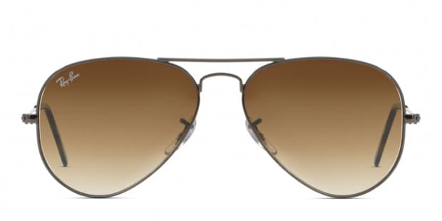 Ray Ban RB3025 Aviator Large Metal Gunmetal Brown Sunglasses