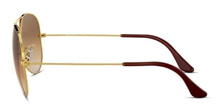 Ray-Ban RB3025 Aviator Large Metal Gold, Brown, Bronze, Clear glasses - Gold / Brown / Bronze / Clear - Side View