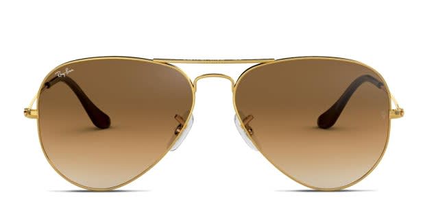 Ray-Ban RB3025 Aviator Large Metal Gold, Bronze, Brown Sunglasses