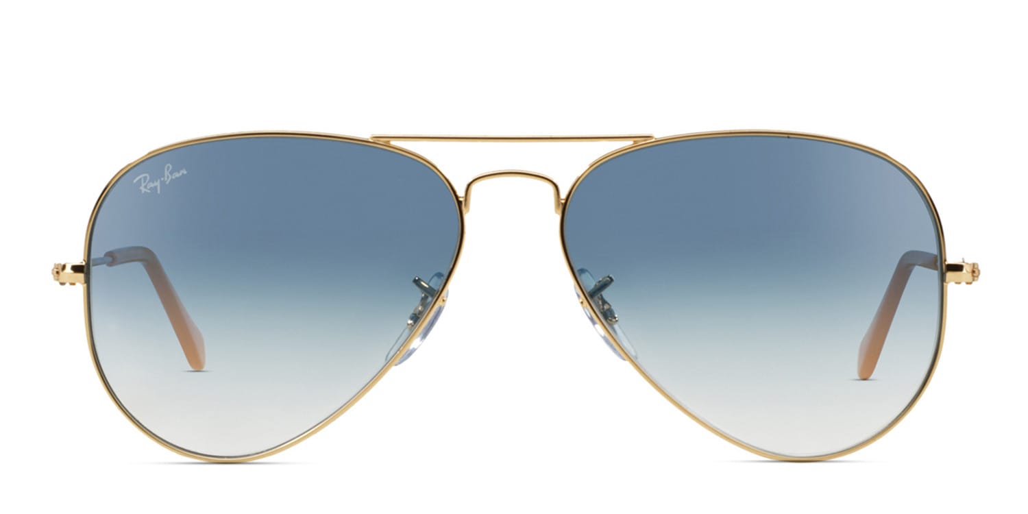 Ray-Ban RB3025 Aviator Large Metal Gold, Blue, Beige Sunglasses