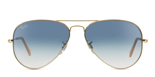 Ray-Ban RB3025 Aviator Large Metal Gold, Blue, Beige Sunglasses display picture 2