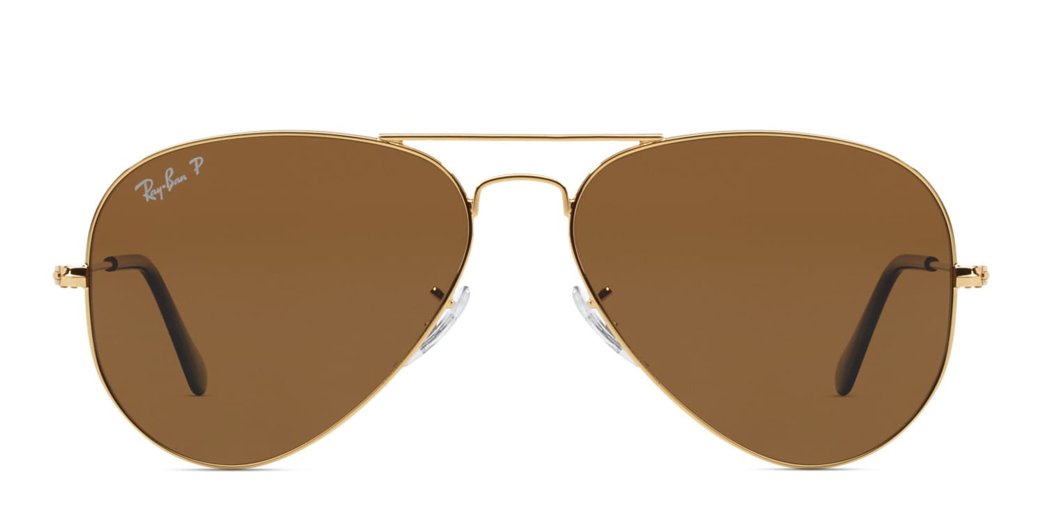 Ray-Ban RB3025 Aviator Large Metal Gold, Bronze, Brown, Clear