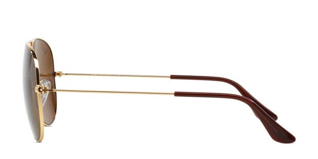 Ray-Ban RB3025 Aviator Large Metal Gold, Bronze, Brown, Clear