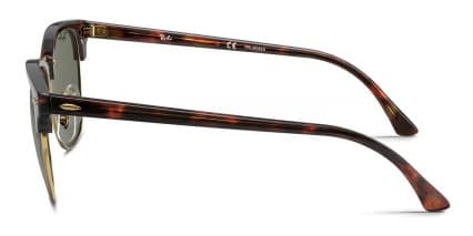 Ray-Ban RB3016 Clubmaster Tortoise, Gold, Green glasses - Tortoise / Gold / Green - Side View