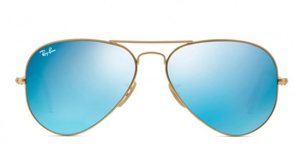 大好き Ray-Ban RB3025 Aviator Large Metal Gold, Blue, Clear Sunglasses 小物