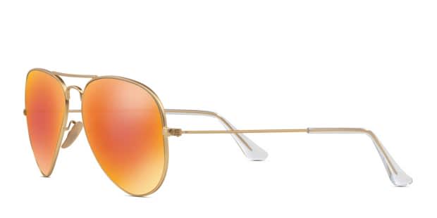 Ray-Ban RB3025 Aviator Large Metal Gold, Orange, Red Sunglasses