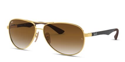 Ray-Ban RB8313 Gold, Brown glasses - Gold / Brown - Angle View