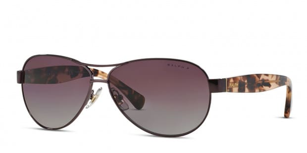 Ralph Lauren RA4096 pink frame with purple gradient polarized lenses. Lenses provide 100 UV protection