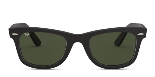 Ray-Ban RB2140F Wayfarer Matte Black, Green Sunglasses