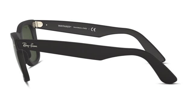 Ray-Ban RB2140F Wayfarer Matte Black, Green Sunglasses