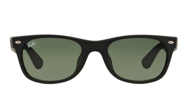 Ray-Ban RB2132F New Wayfarer Matte Black, Green Sunglasses