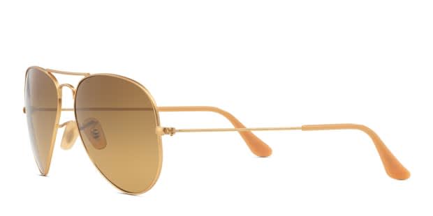 Ray-Ban RB3025 Aviator Large Metal Gold, Brown, Beige Sunglasses display picture 1