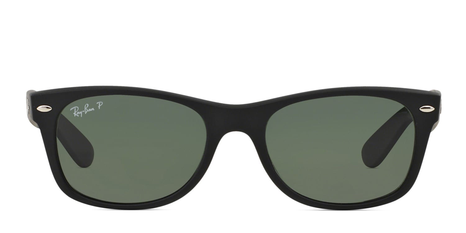 Ray-Ban RB2132 New Wayfarer Matte Black, Black, Green Sunlgasses
